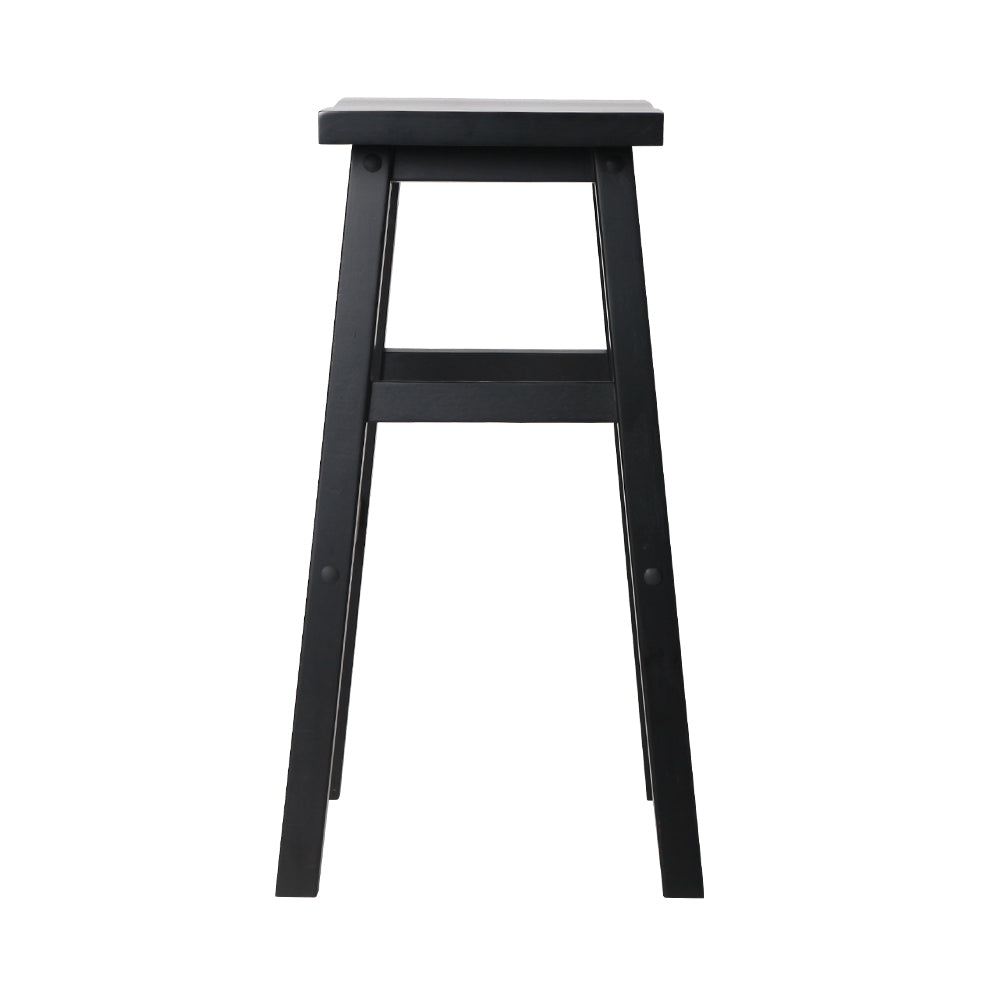 Artiss Set of 2 Beech Wood Bar Stools - Black