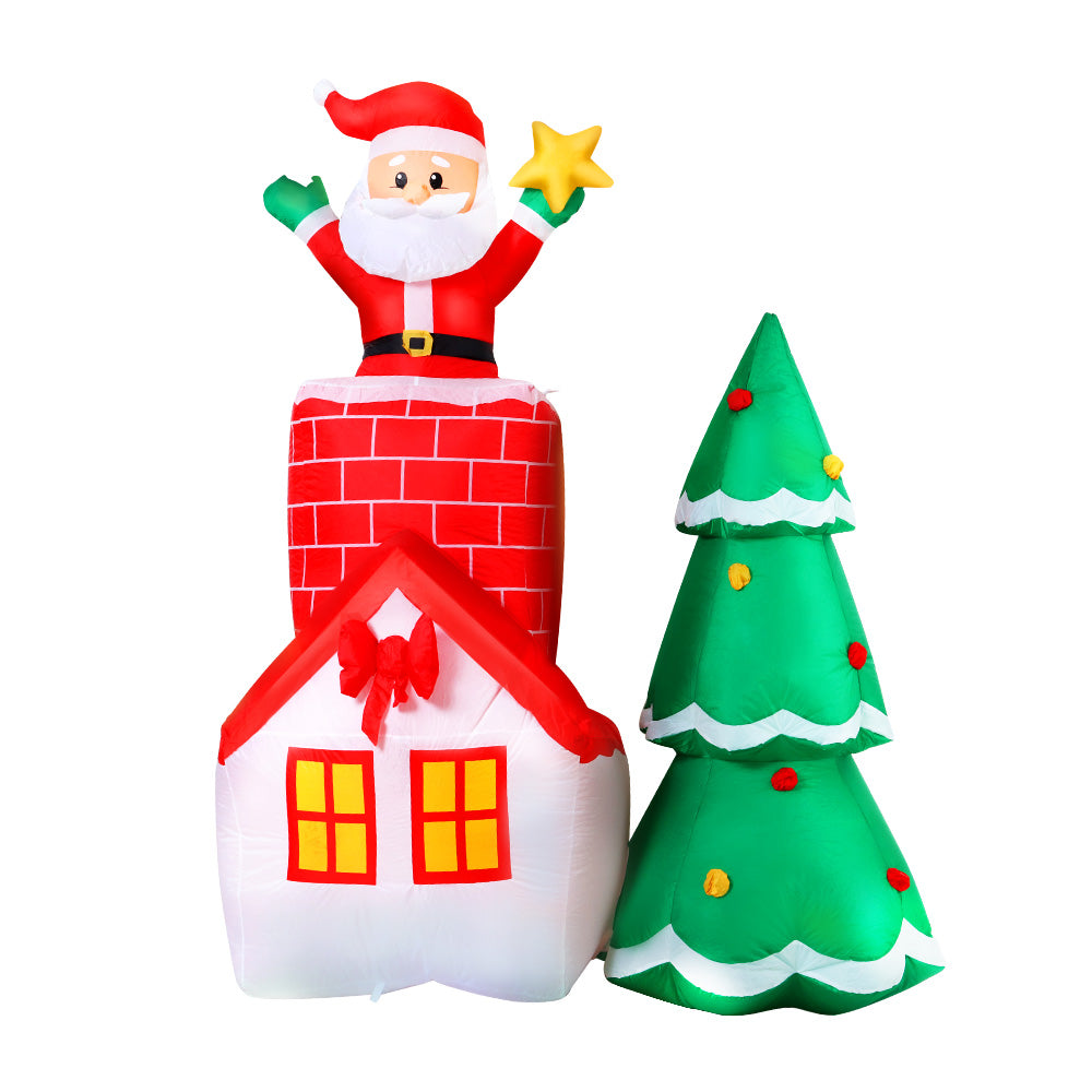 Jingle Jollys 2.2M Christmas Inflatable Santa Tree Lights Outdoor Decorations